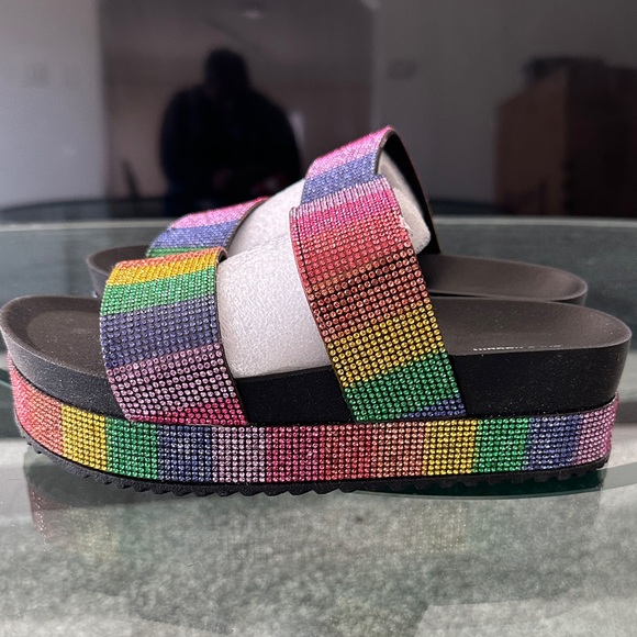 Cape Robbin Multicolor Rhinestone Slide Sandals - Picture 5 of 6